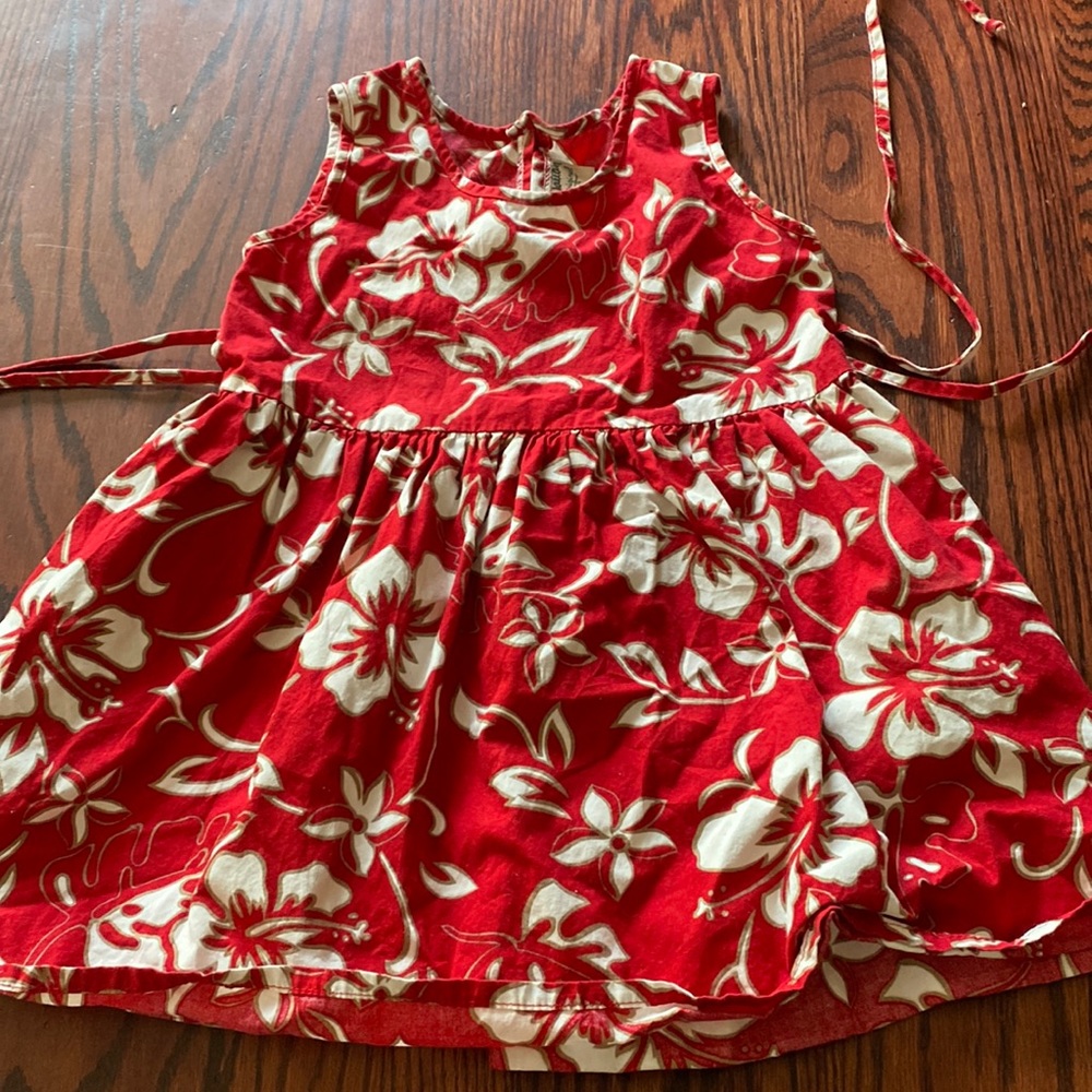 Red and white Hawaiian dress made it in Hawaii